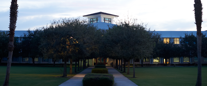 The administration building on the Jupiter campus